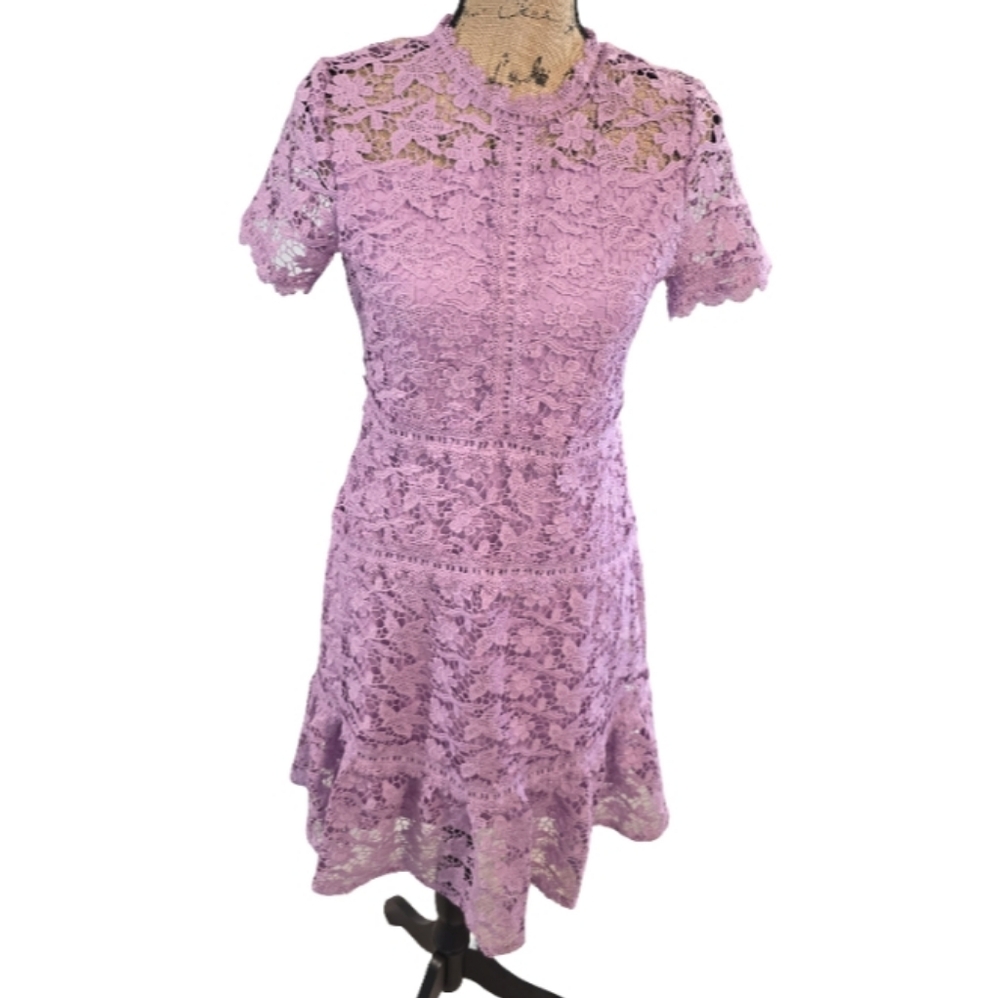 Gianni Bini Elegant Purple Lavender Lace Dress Girls Size 16 Women's Size Small